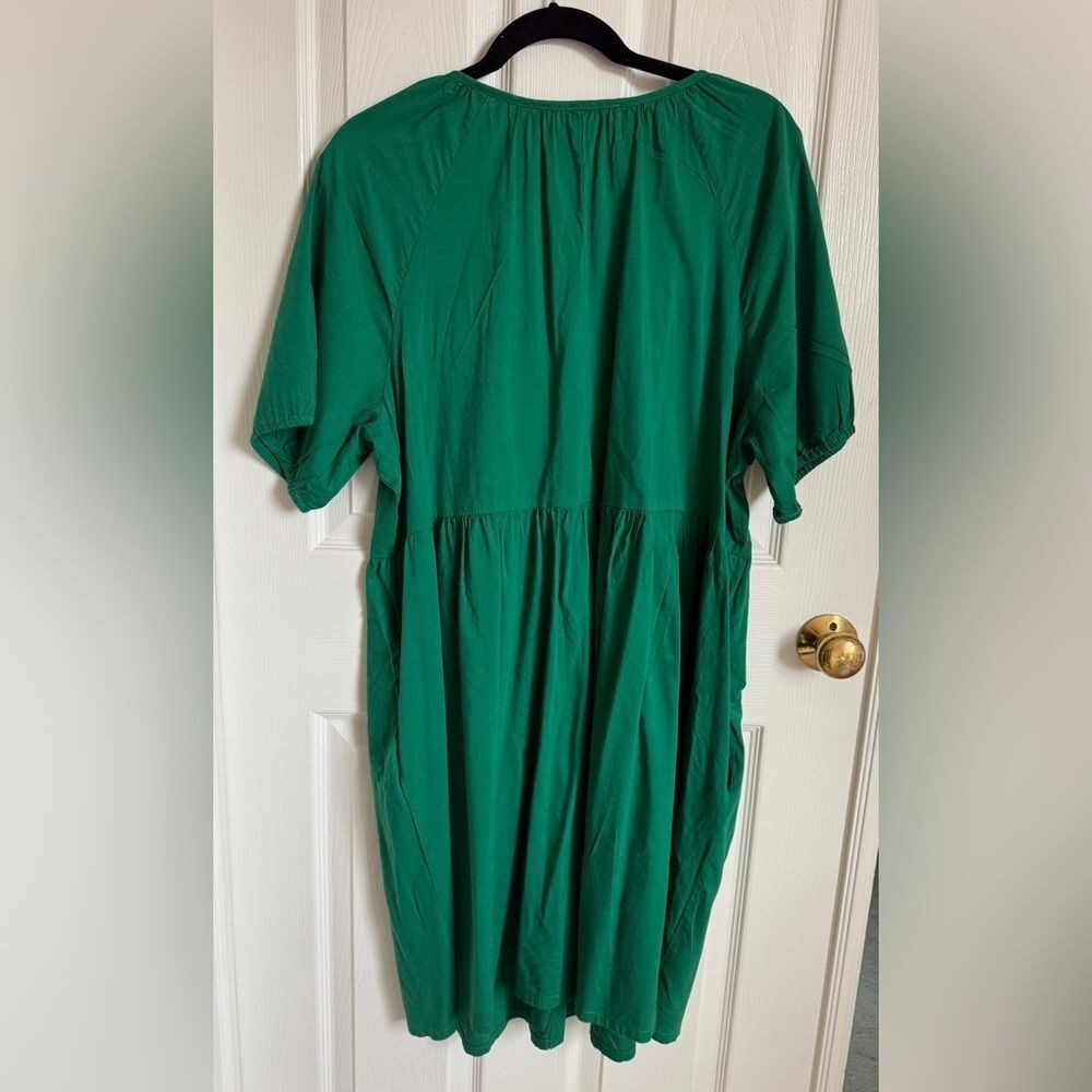 LOFT Green Button Front Mini Swing Dress‎ with Pockets Size XXL - Picture 5 of 7
